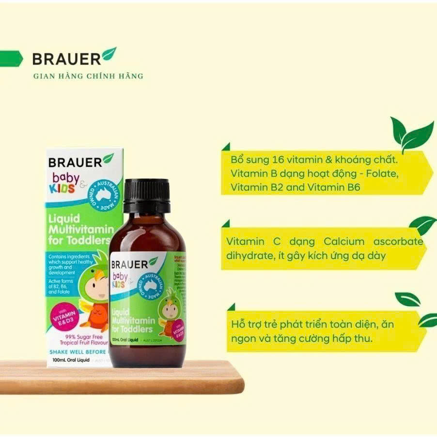 Siro Brauer Vitamin Tổng Hợp cho trẻ từ 1-3 tuổi 100ml Kids Liquid Multivitamin
