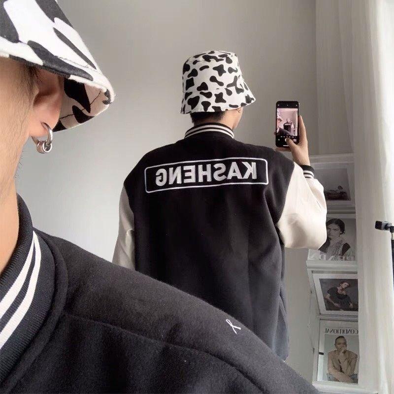 Áo bomber jacket dù 2 lớp khoác nữ nam unisex gió cúc bấm form rộng local brand ulzzang phong cách hàn quốc đep CHỮ K