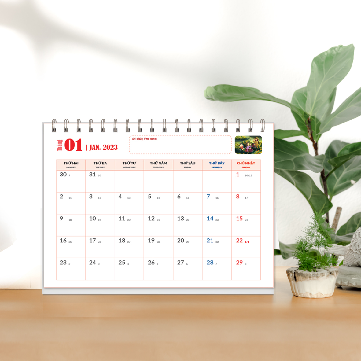 Combo 5 cuốn Lịch bàn 2023 - TUỔI THƠ + Quà tặng