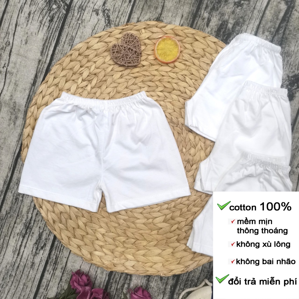 5 quần ngắn trắng cho bé sơ sinh