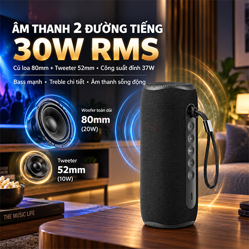 Loa Bluetooth Philips TAS3160BK/70 - Hàng chính hãng