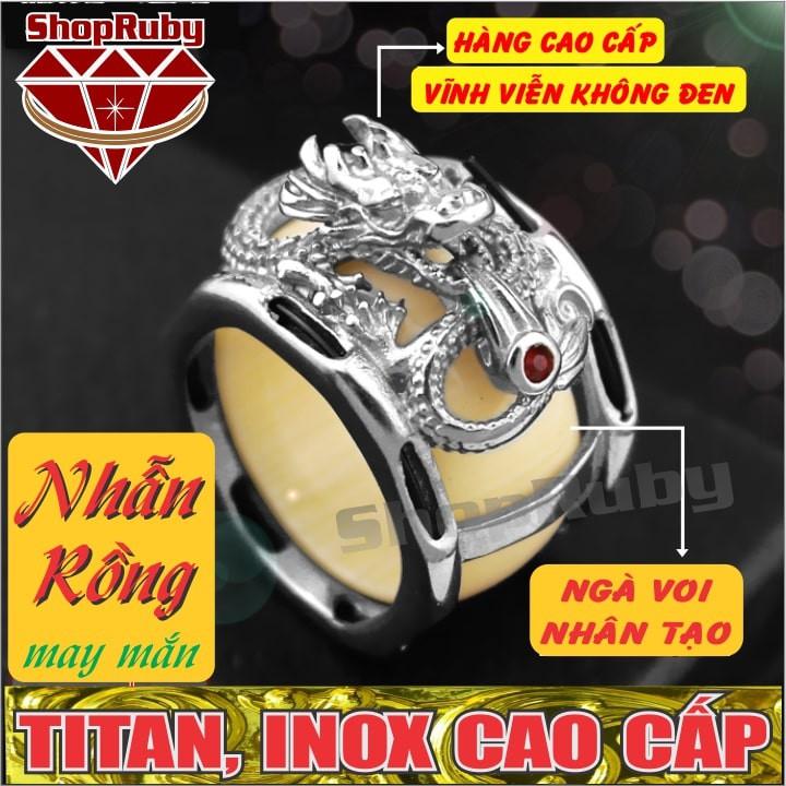 NHẪN TITAN NAM RỒNG NGÀ MAY MẮN | NHẪN NAM TITAN