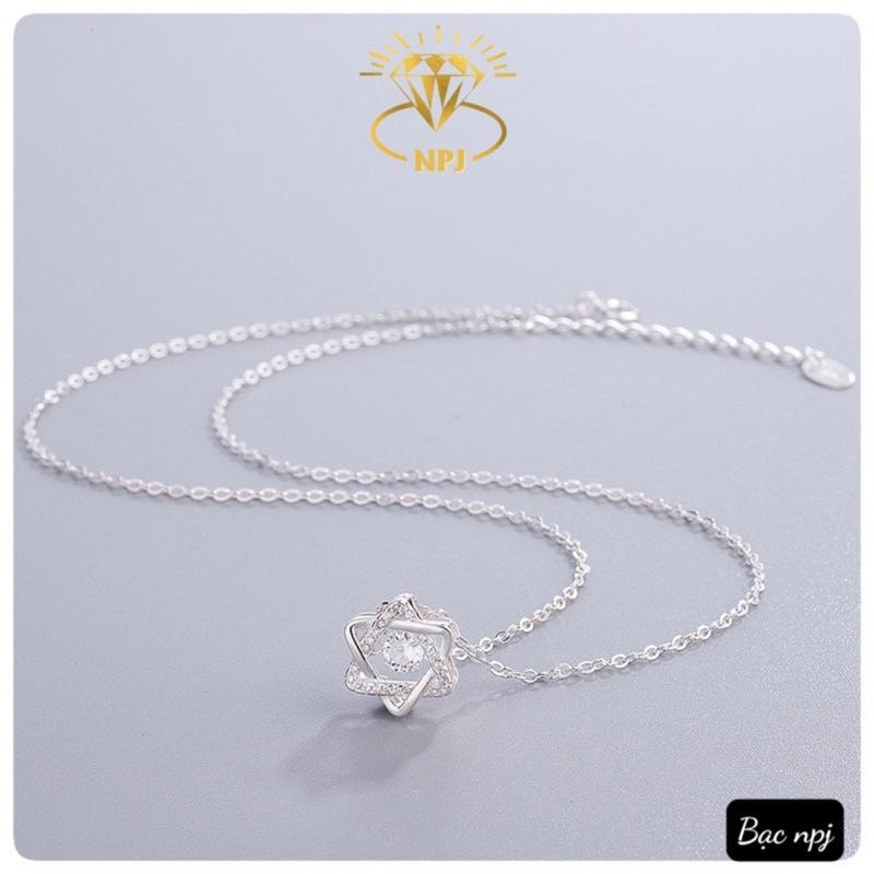Dây chuyền Ngôi Sao đính đá ️ SIÊU HOT ️, Vòng cổ Bạc Ta cho nữ - Bạc Npj