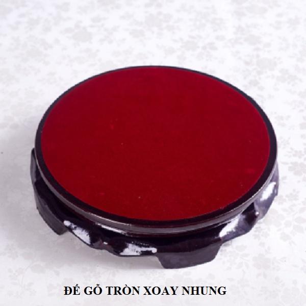 Đế gỗ kê Tròn lót Nhung XOAY