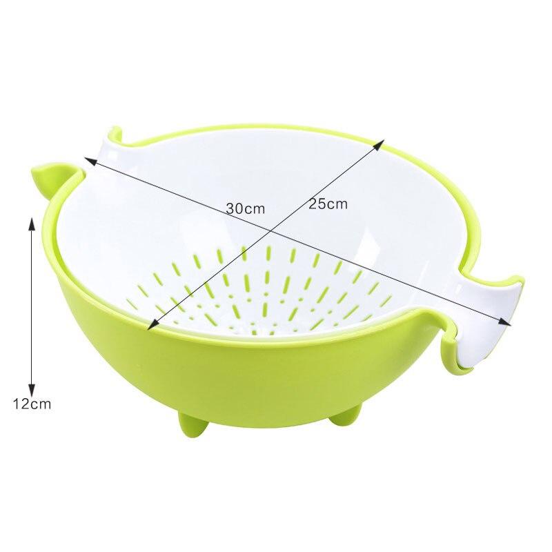 Strainer Double Layer Drainer With Handle Kitchen Tools Food Grade PP Colander Fruit Vegetable Washing Basket Strainer