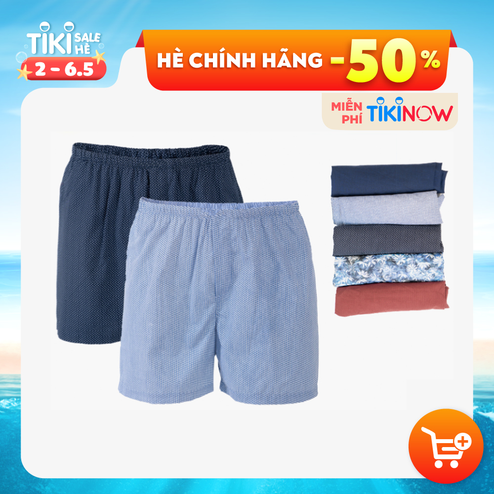 Combo 2 Quân Đui Nam Cotton Măc Nha Thoai Mai Thoang Mat Jamano - Mau Ngâu Nhiên - Mau Ngâu Nhiên - Size M 60 - 70 Kg