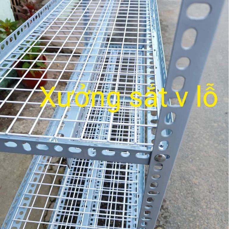 Kệ sắt V lỗ Rộng 20cm x Chiều dài 60cm Nhiều tầng