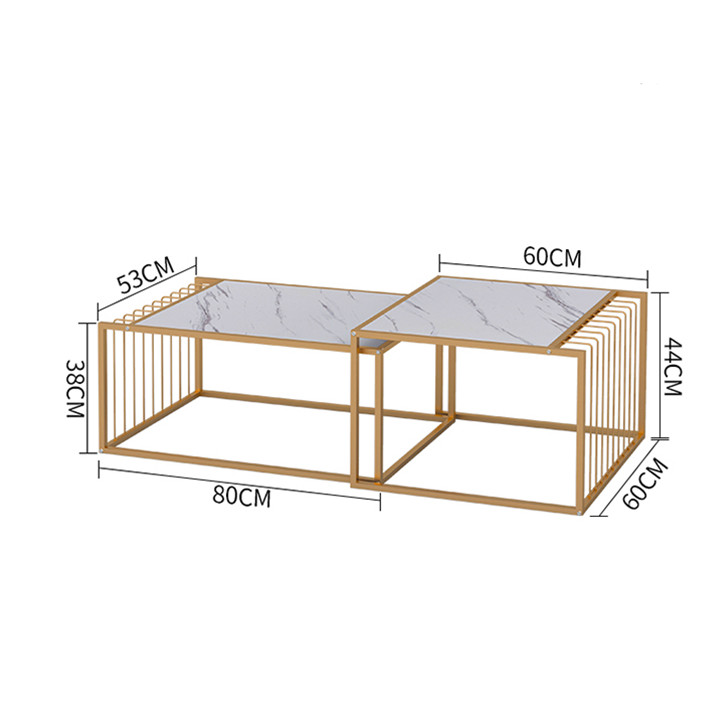 Bàn trà đôi chân kim loại, bàn sofa, bàn trà BAT013