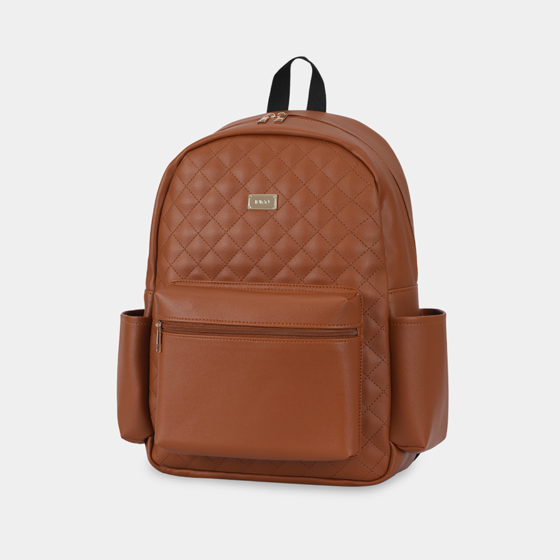 Ba lô công sở thời trang nữ IDIGO UBP2 – 6035 , Balo da nữ họa tiết chần trám thanh lịch đựng laptop 14 inch