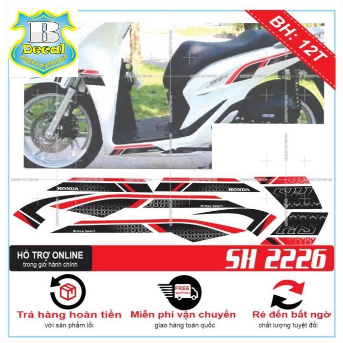 TEM XE SH 2020 TRẮNG ĐỎ CÓ BỬNG