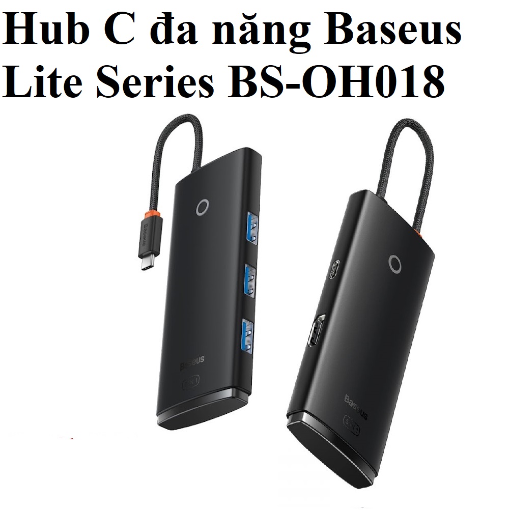 Hub / Bộ chia cổng Type-C đa năng 5 in 1 Baseus Lite Series  BS-OH018 - Hàng chính hãng