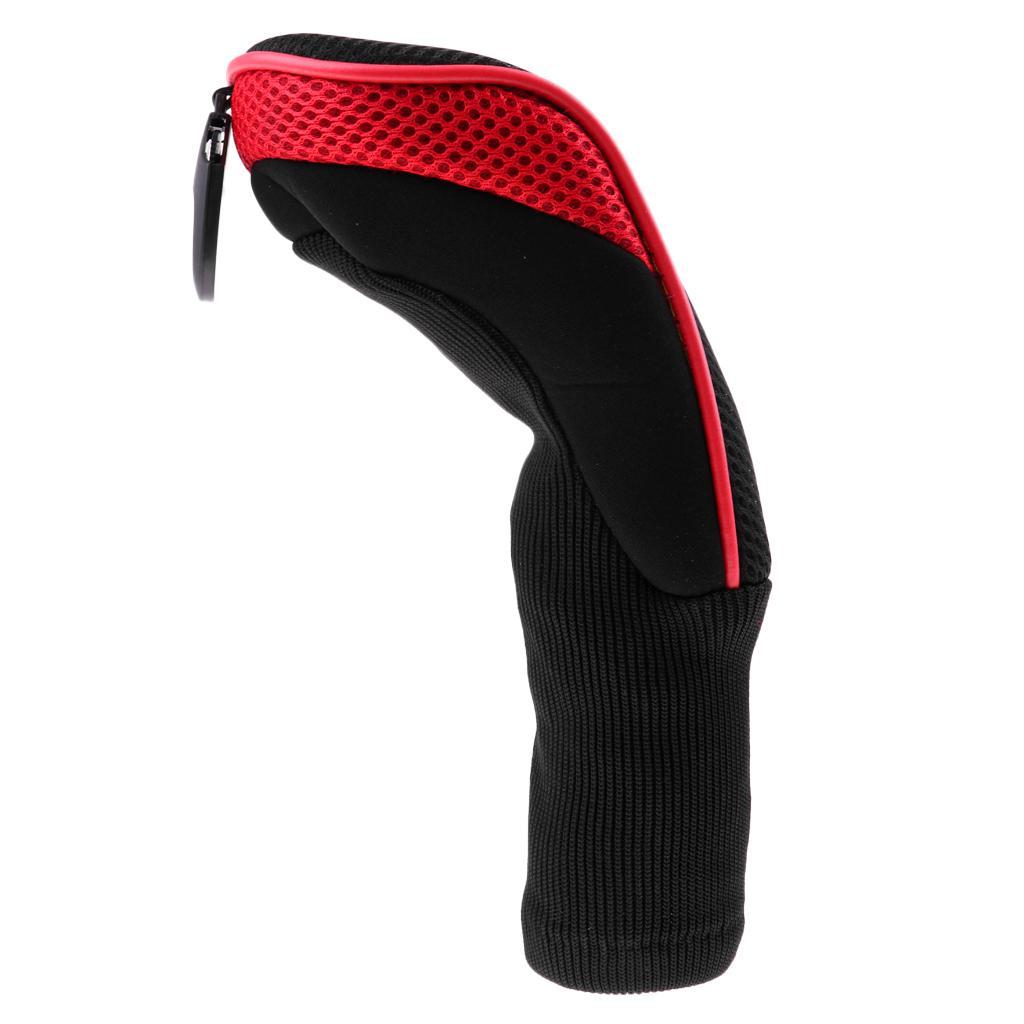 3pcs Long Neck Golf Club Head Cover Wood Headcover for Women Black