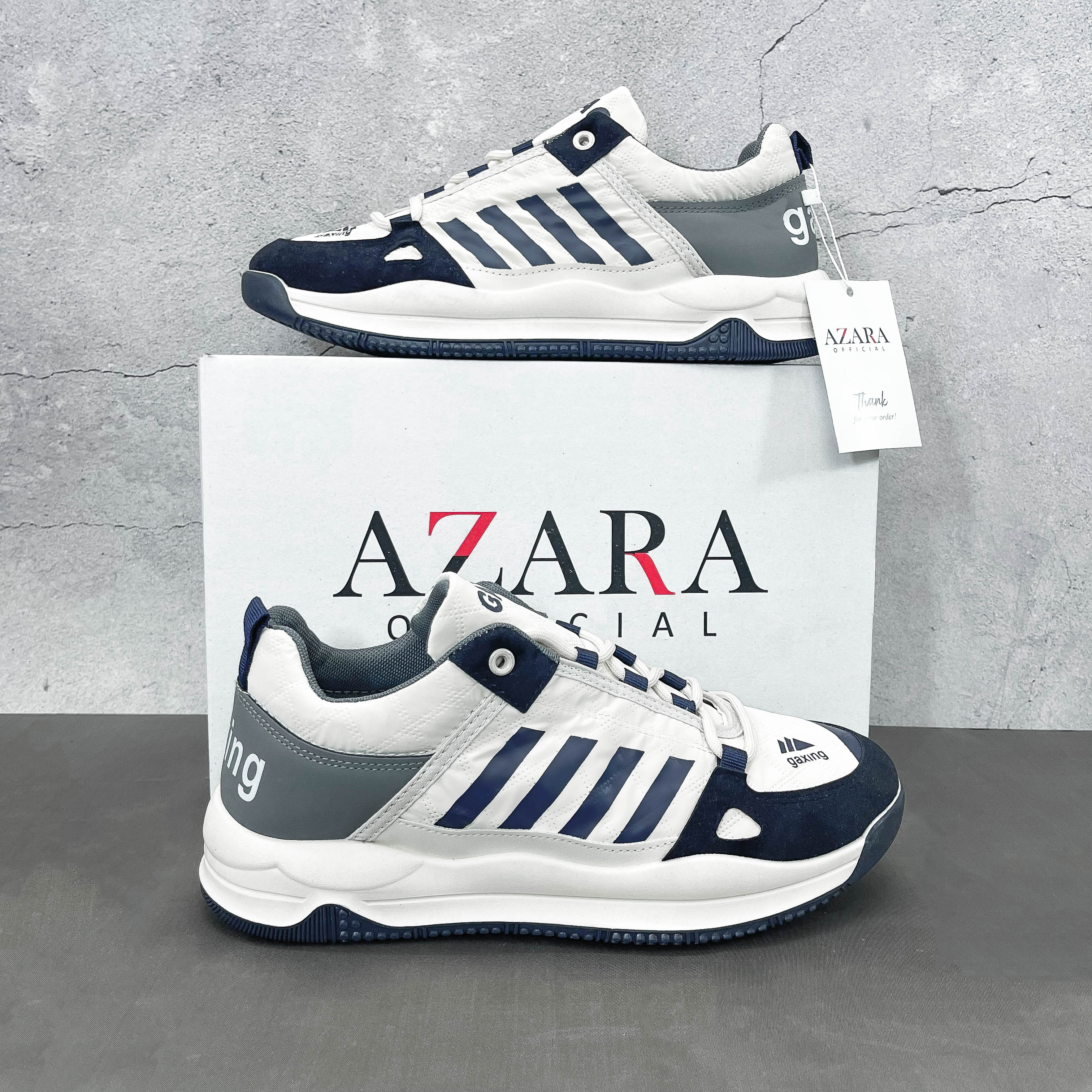 Giày Thể Thao Nam AZARA - Sneaker Màu Xanh Than - Năng Động Cá Tính, Dễ Phối Đồ Cho Nam - G5528