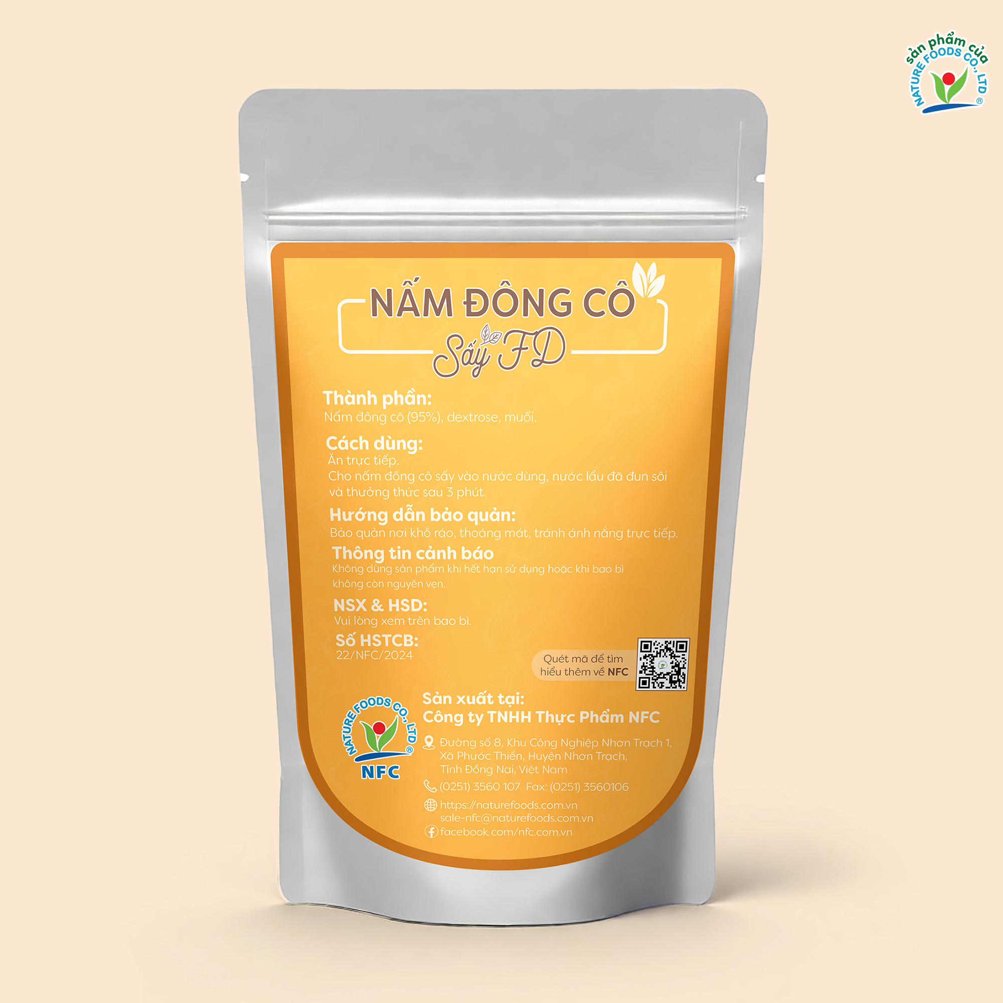Snack Ăn Vặt Nấm Đông Cô Sấy Thăng Hoa 15g NFC