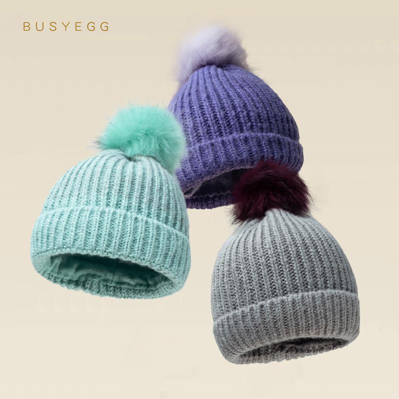 Xanh Dễ Thương Trẻ Em Nón Với Bóng Dày Mùa Đông Bộ Đội Trẻ Em Có Lót Ấm Knits Nón Xám Dành Cho Trẻ Em Và Thanh Thiếu Niên bé Trai Bé Gái