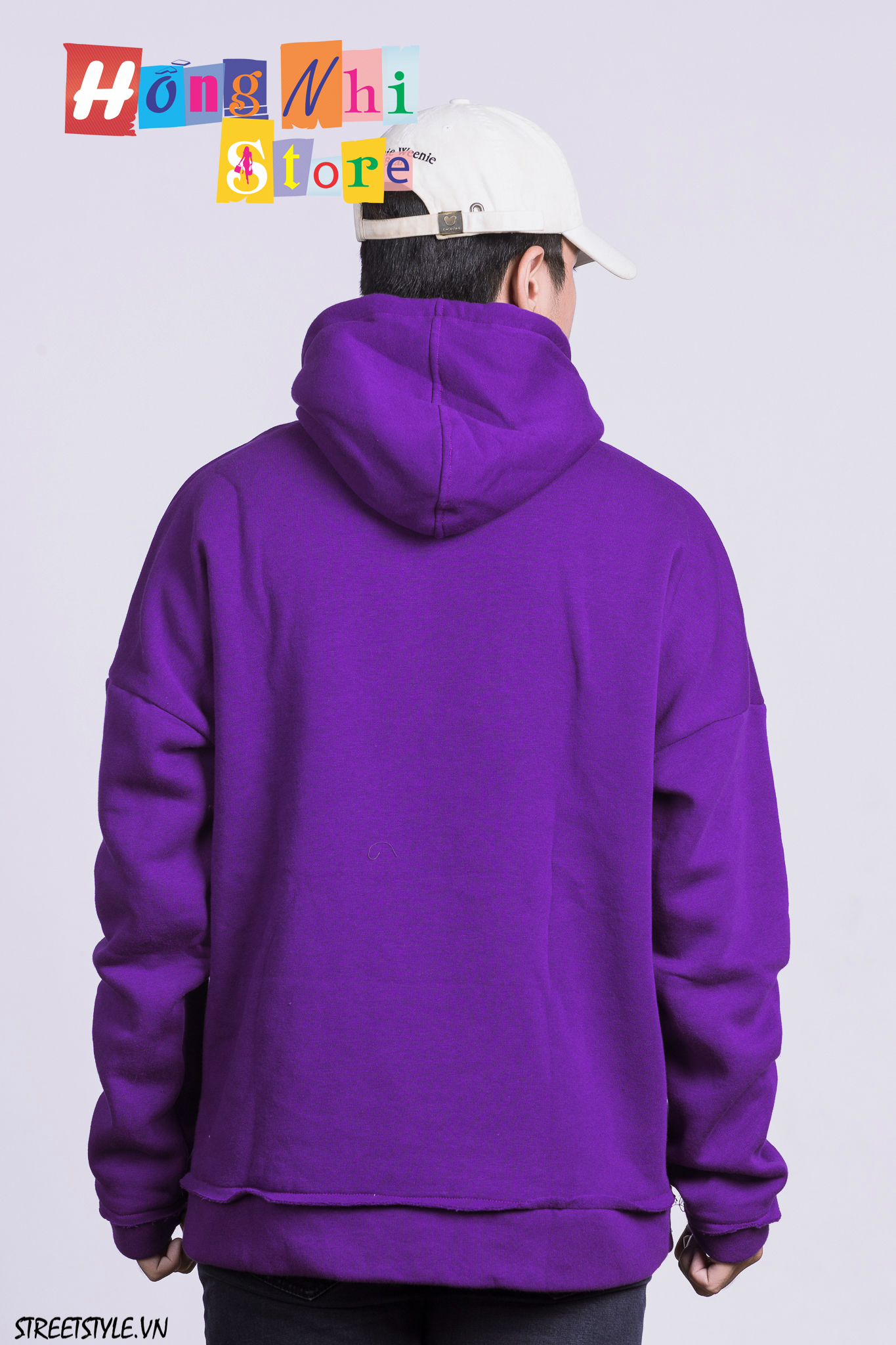 Áo Hoodie Trơn Màu Tím Cao Cấp Dáng Rộng Unisex Nam Nữ Mặc Được - MM