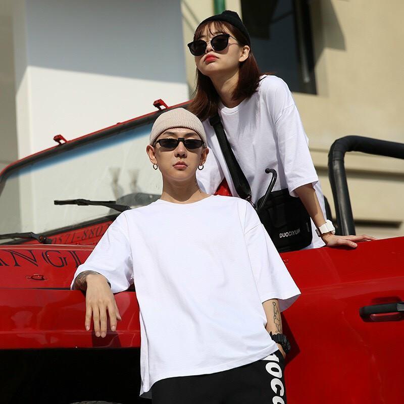 Áo thun nam nữ unisex tay lỡ trơn chất thun co giãn 4 chiều