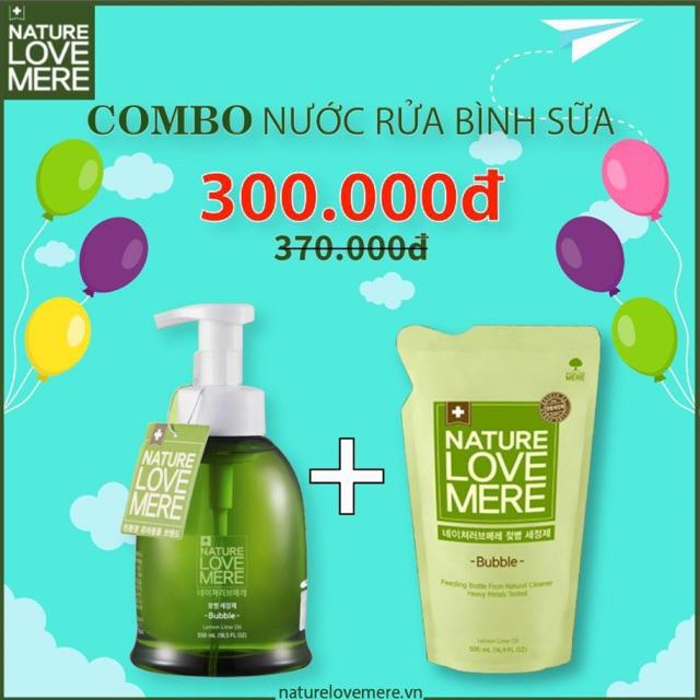 Nước rửa bình sữa Hàn Quốc AN TOÀN từ tự nhiên chai/ túi 550/500ml