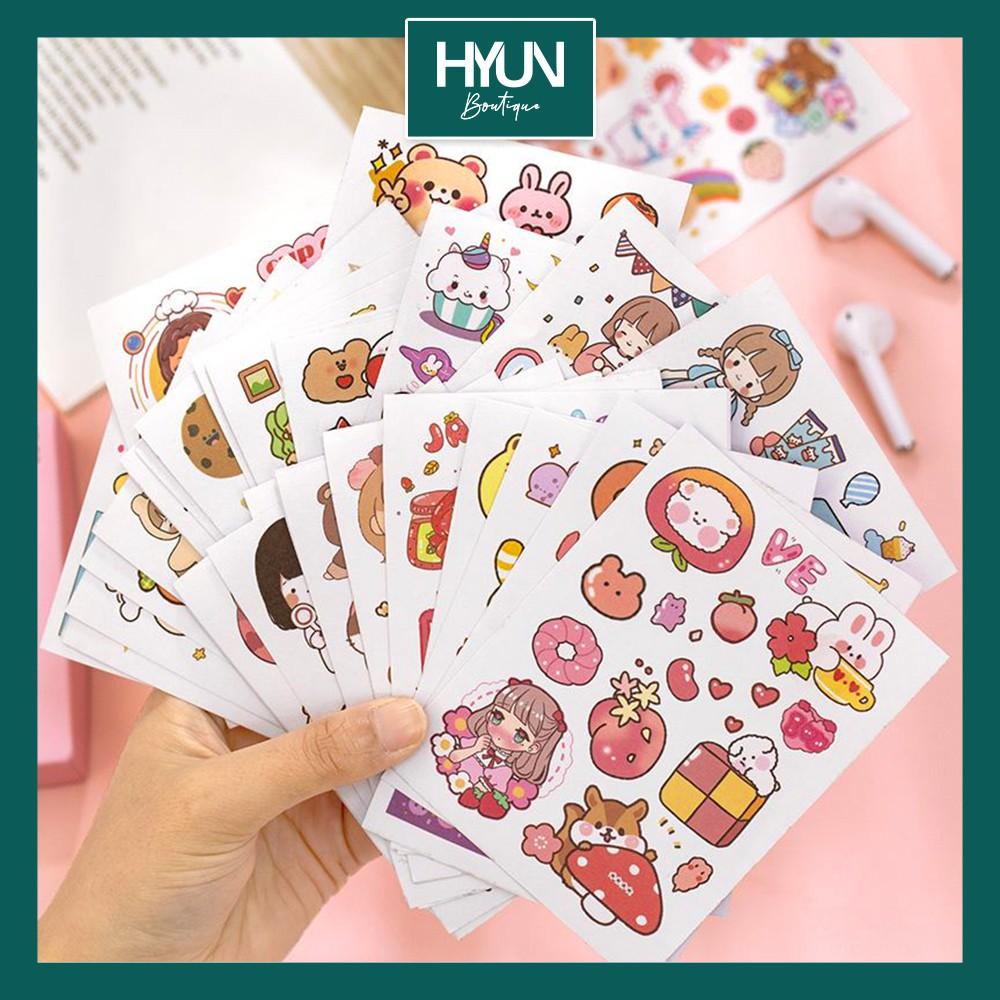 Hộp Sticker dán A6 - hơn 500 hình dán trang trí sổ tay Bullet Journal - sticker dễ thương - DIY - Hyun Boutique