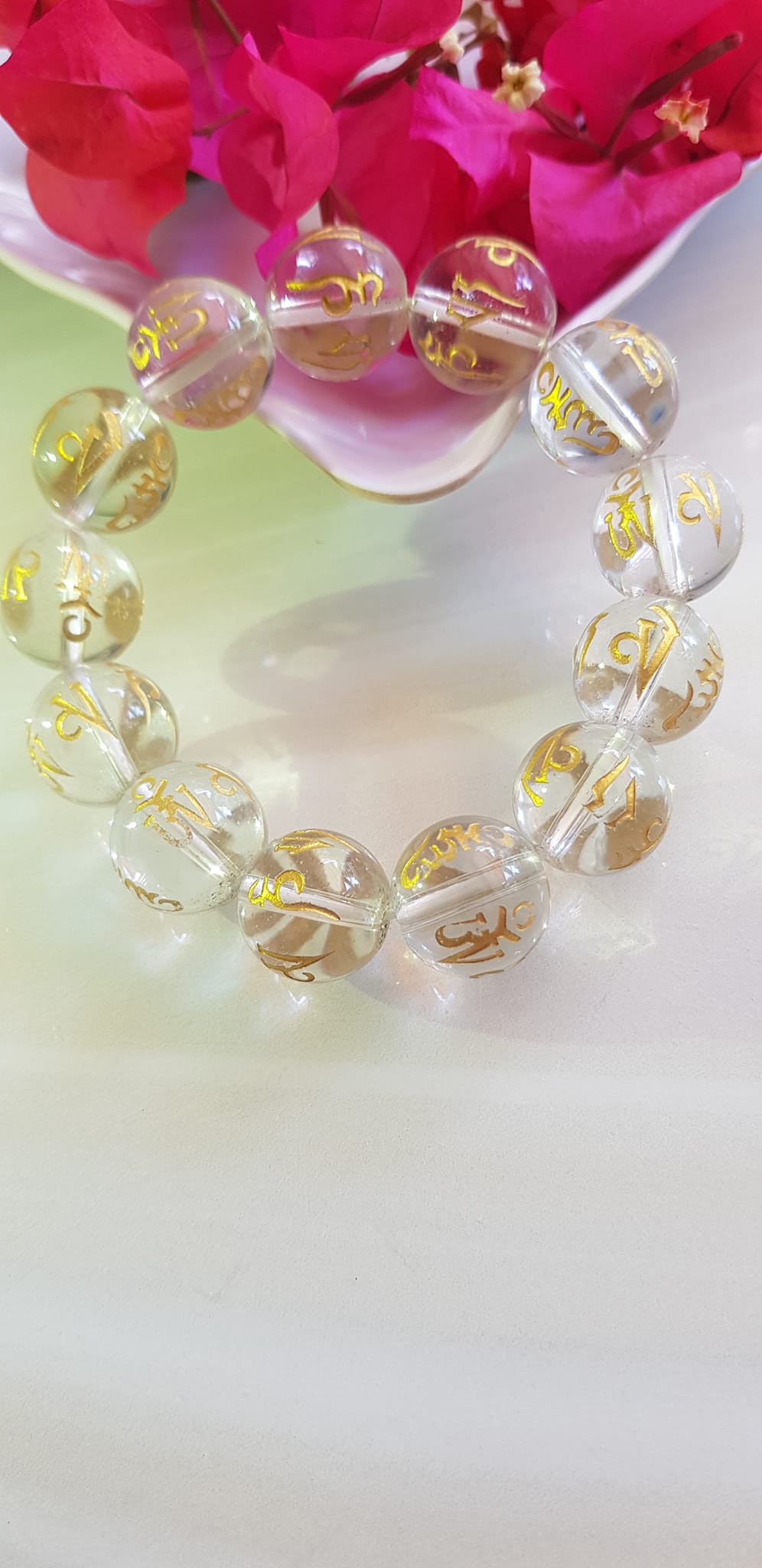 Vòng Tay Nam Màu Trắng khắc chữ Vàng sáng đẹp Size hạt 16mm gồm 13 hạt đúng cung sanh hợp Các Anh mạng Kim mạng Thủy đeo may mắn ạ