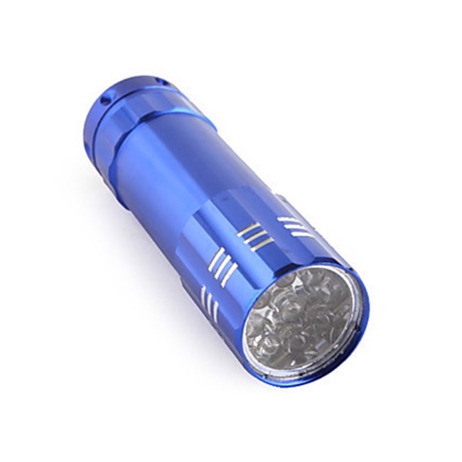 Đèn PIN led Mini-vỏ nhôm-9 bóng Kèm móc dán PKS ( sản phẩm giao màu ngẫu nhiên )