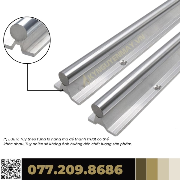 Thanh Trượt Tròn Có Đế Trục 35, 40, 50, Thanh Ray Trượt Có Đế SBR35, SBR40, SBR50, Ray Trượt Dài 1000mm