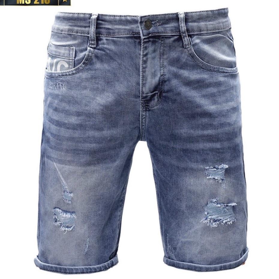 quần short jean nam xanh rách nhẹ cao cấp đẹp mẫu mới ảnh thật