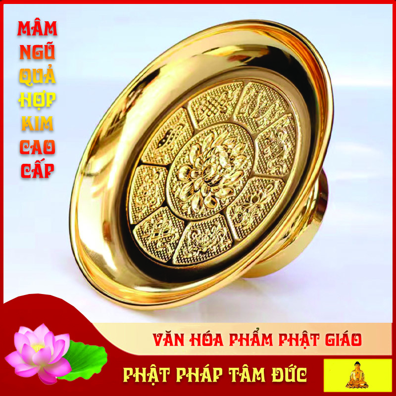 Mâm ngũ quả để ban thờ, ban thần tài, mâm bồng hợp kim cao cấp gia công tinh xảo