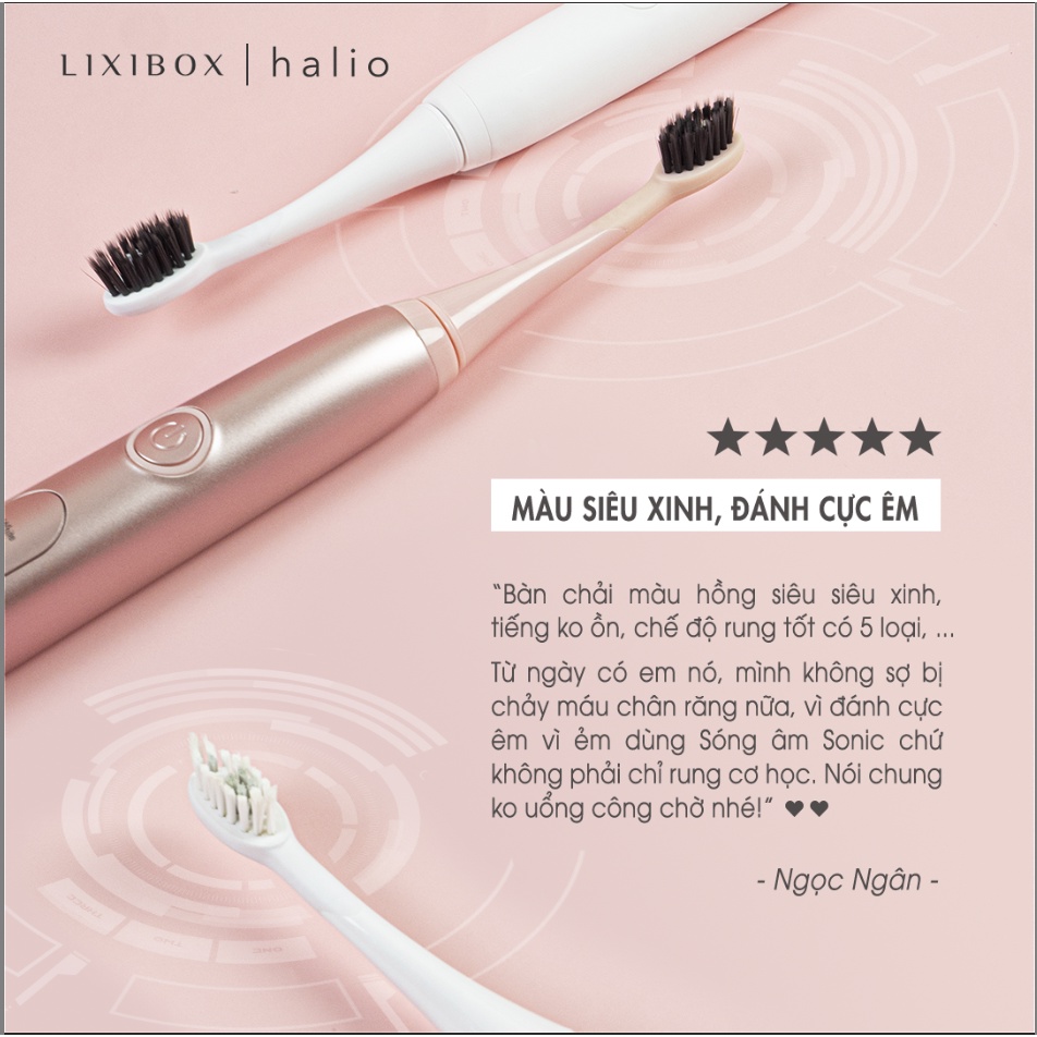 Combo Máy Tăm Nước Cầm Tay Halio UltraClean - Blue Và Bàn Chải Điện Làm Trắng Răng -Rose Gold