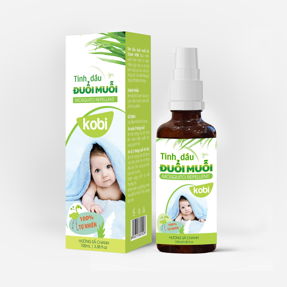 Xịt Tinh Dầu Đuổi Muỗi Sả Chanh Kobi Giúp Chống Muỗi, An Toàn Cho Bé - 100ml