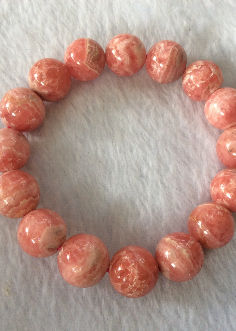 Vòng tay đá Rhodochrosite(Đá đào hoa)