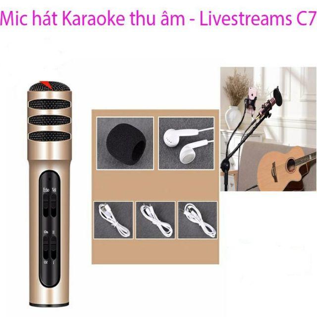 Micro Livestream mã C7 cao cấp tặng kèm tai nghe bán hàng online,có trợ ship cho người mua