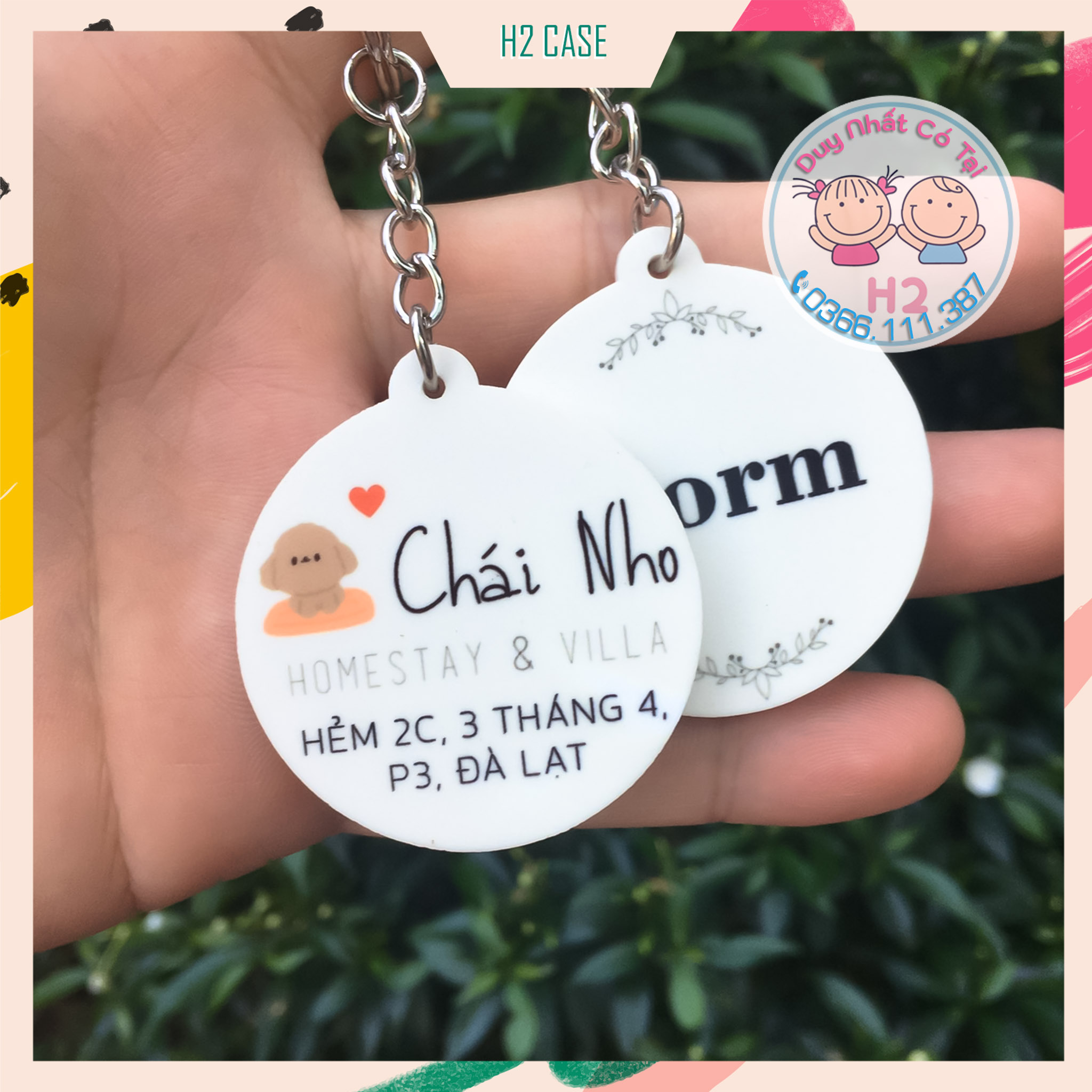 Móc khóa Mica 2 mặt in theo yêu cầu