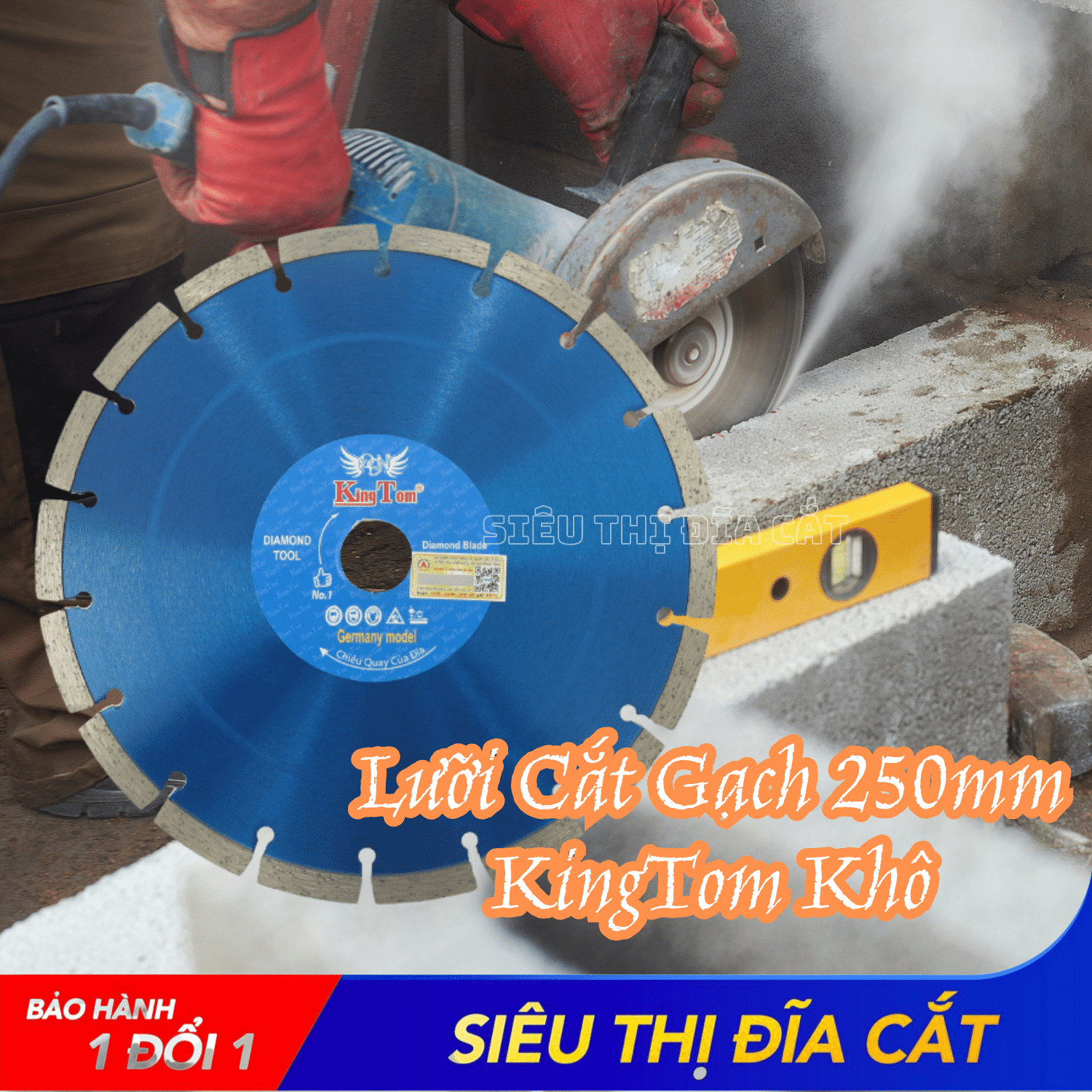 Lưỡi Cắt Gạch 250mm KingTom Khô - Chuyên Bê Tông Cốt Thép, Giá Siêu Tốt