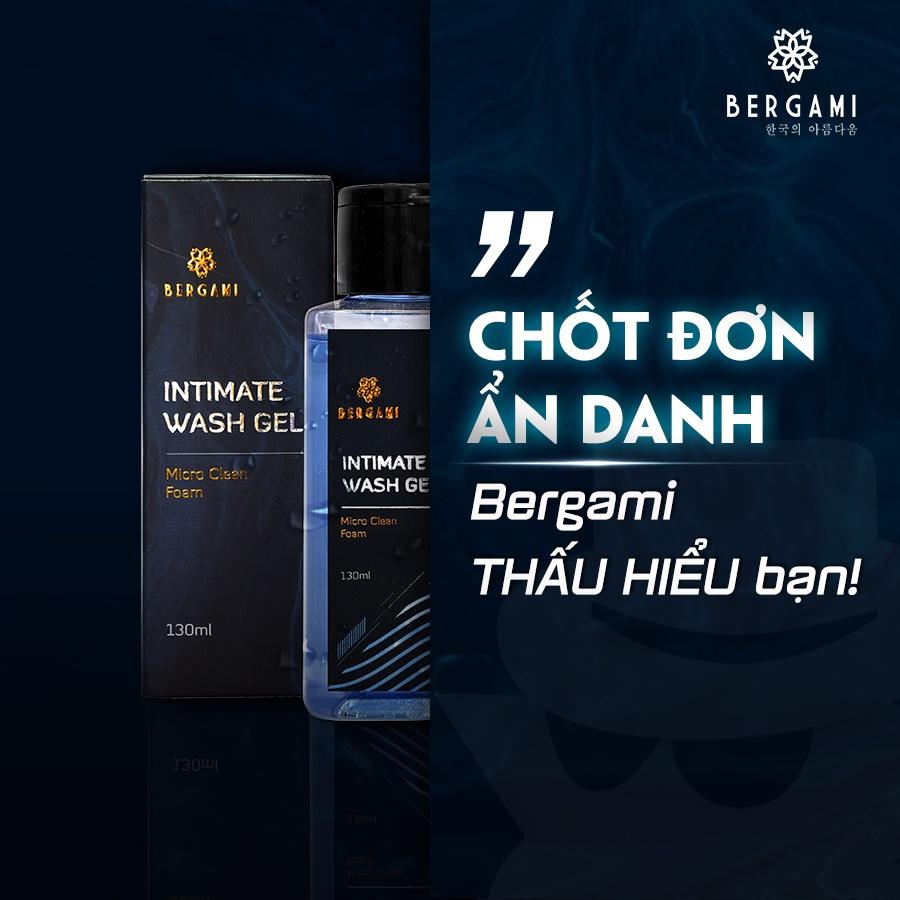 Dung dịch vệ sinh nam Bergami, hương nước hoa quyến rũ, ngăn ngừa vi khuẩn và khử mùi suốt 24/7 - 130ml/chai