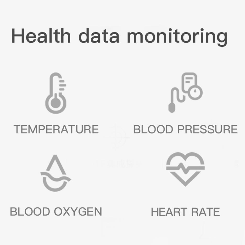Smart Watch Body Temperature Pressure Monitor Blue