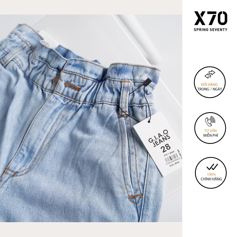 Quần Baggy Jean Nữ Thiết Kế Lưng Chun Cạp Cao Thời Trang X70 - 05650004