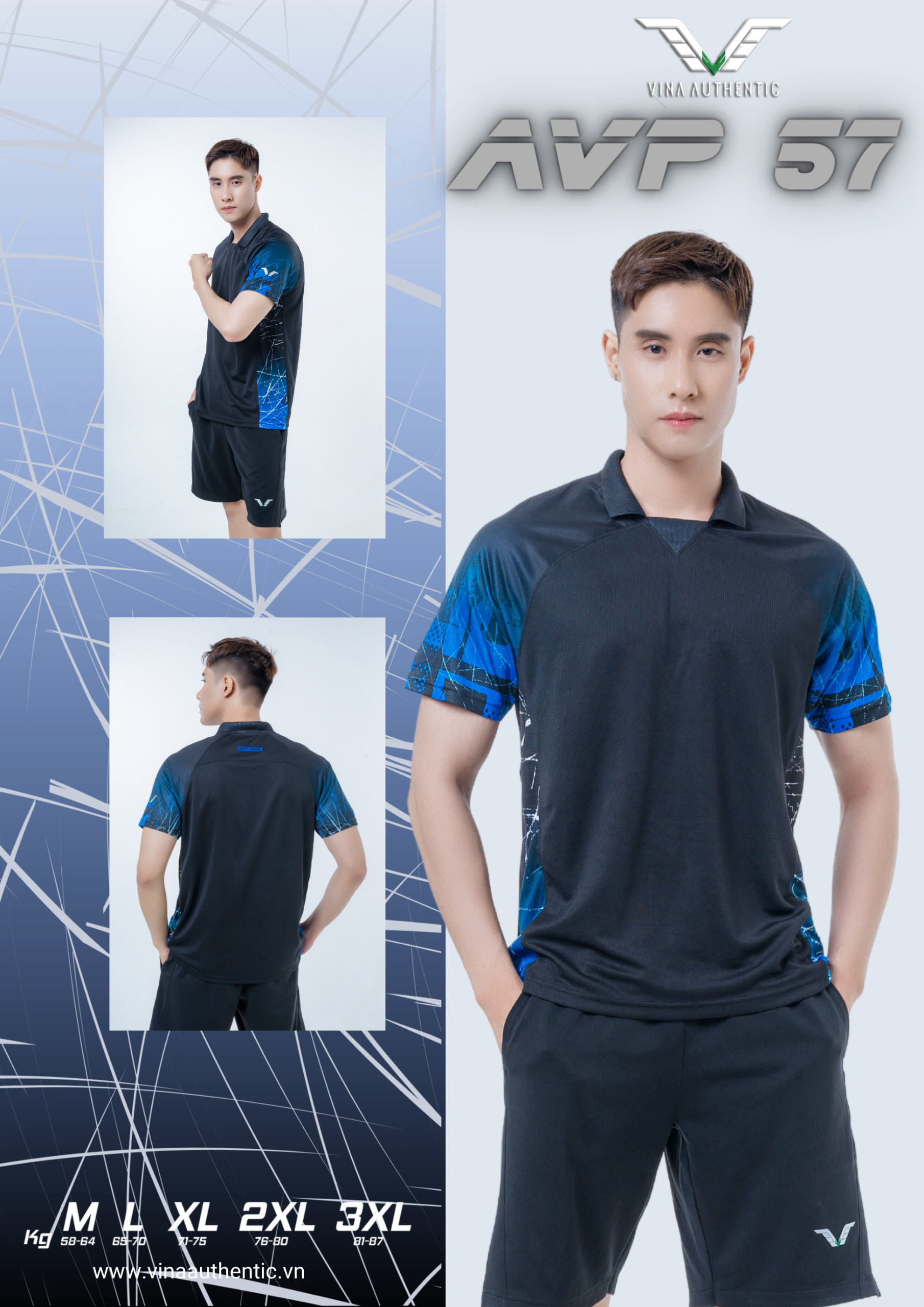 ÁO TENNIS, CẦU LÔNG AVP57 PHONG CÁCH THỜI TRANG, TRẺ TRUNG, NĂNG ĐỘNG