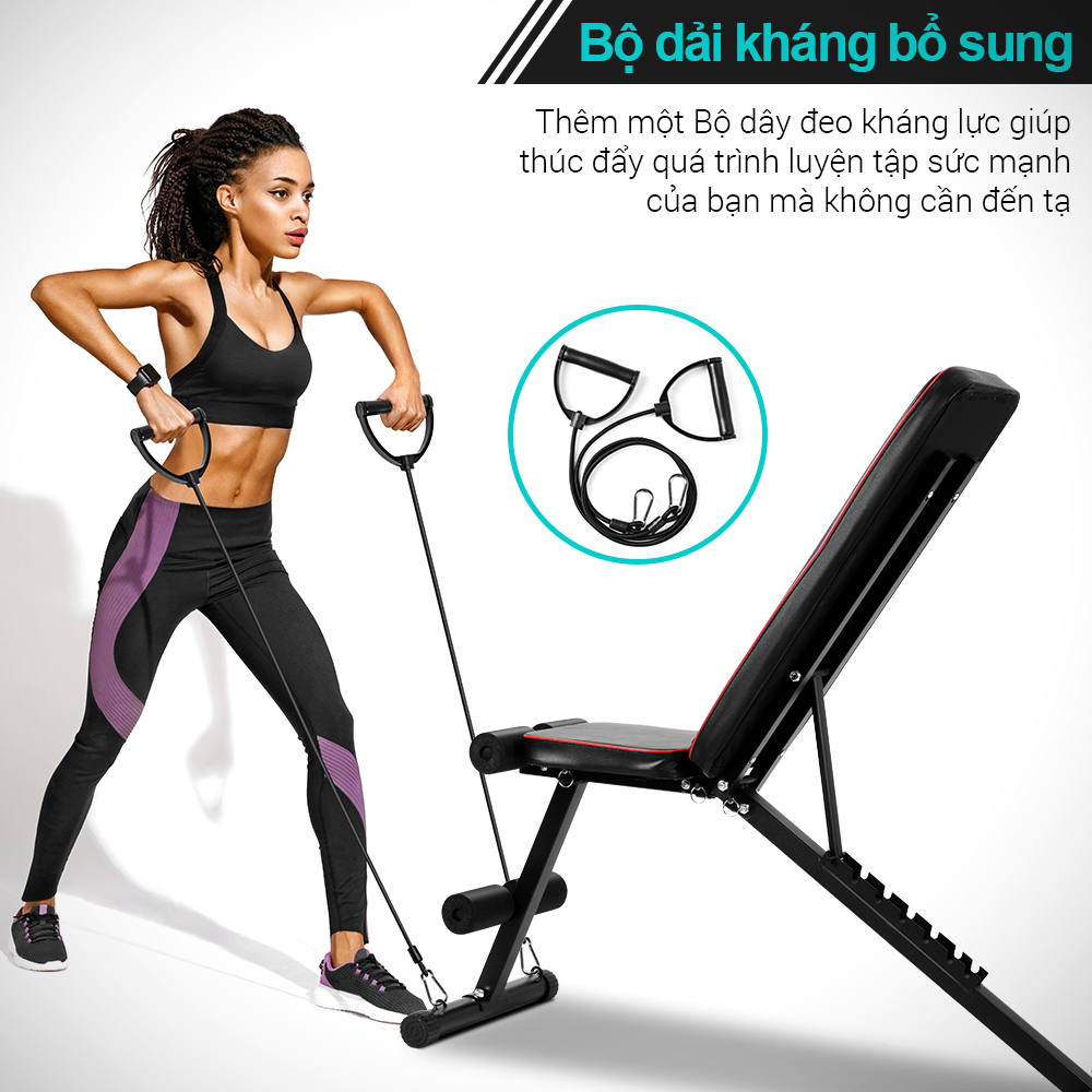 Ghế tập tạ đa năng Ghế gập bụng chống đẩy tập gym đa năng có thể gấp lại Có thể điều chỉnh OT226