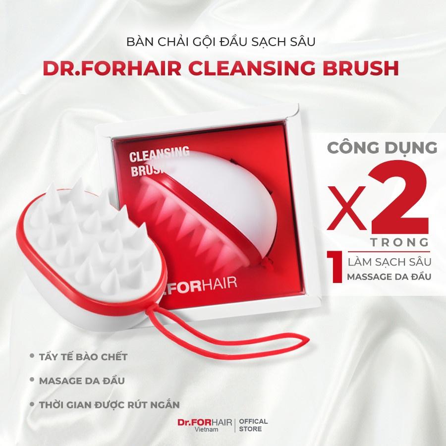 Bộ muối tẩy tế bào chết da đầu và lược gội silicon Dr.FORHAIR Folligen Sea Salt Scale 300g x Brush