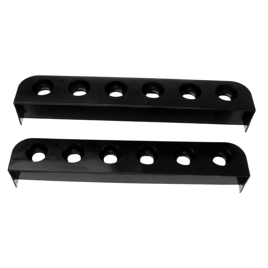 Black Standard 6 Pool Cue Wall Rack for Pool Snooker Billiard Sticks Rods