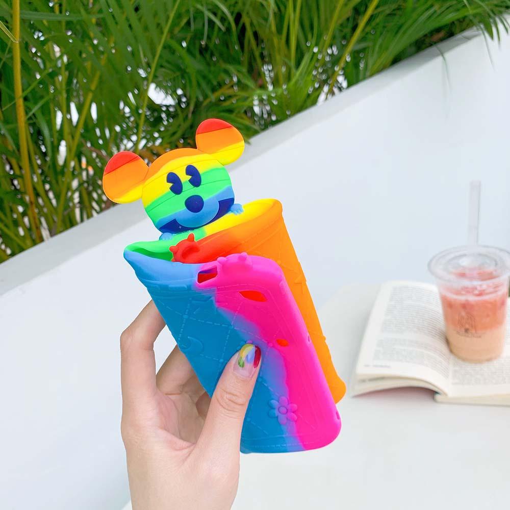 Vỏ máy tính bảng chống sốc bằng silicon mềm Rainbow Mouse cho Samsung Galaxy Tab A 8.0 2019 Sm-T290 Sm-T295 Sm-T297