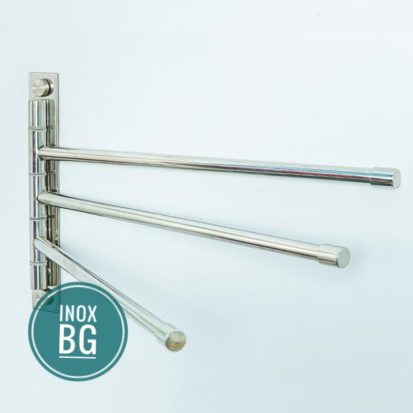Thanh vắt khăn 3 chạc xoay 180 độ bằng inox 304