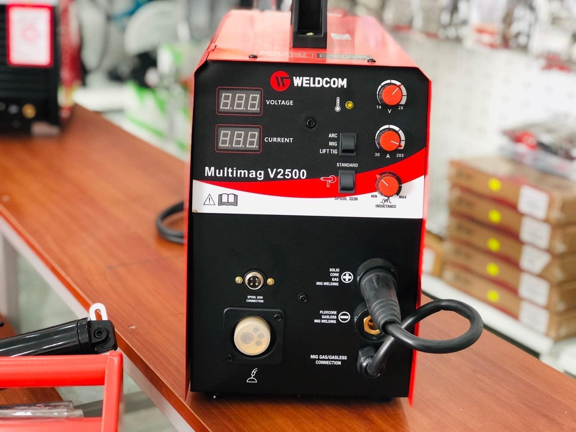 MÁY HÀN BÁN TỰ ĐỘNG MULTIMAG V2500 (220V, HÀN DÂY LÕI THUỐC KHÔNG CẦN KHÍ/QUE/CO2, CUỘN 5KG VÀ 15KG) WELDCOM - HÀNG CHÍNH HÃNG