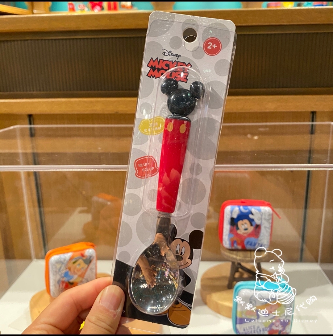 Muỗng ăn inox Disney hình Mickey nổi 3D cho trẻ em bé