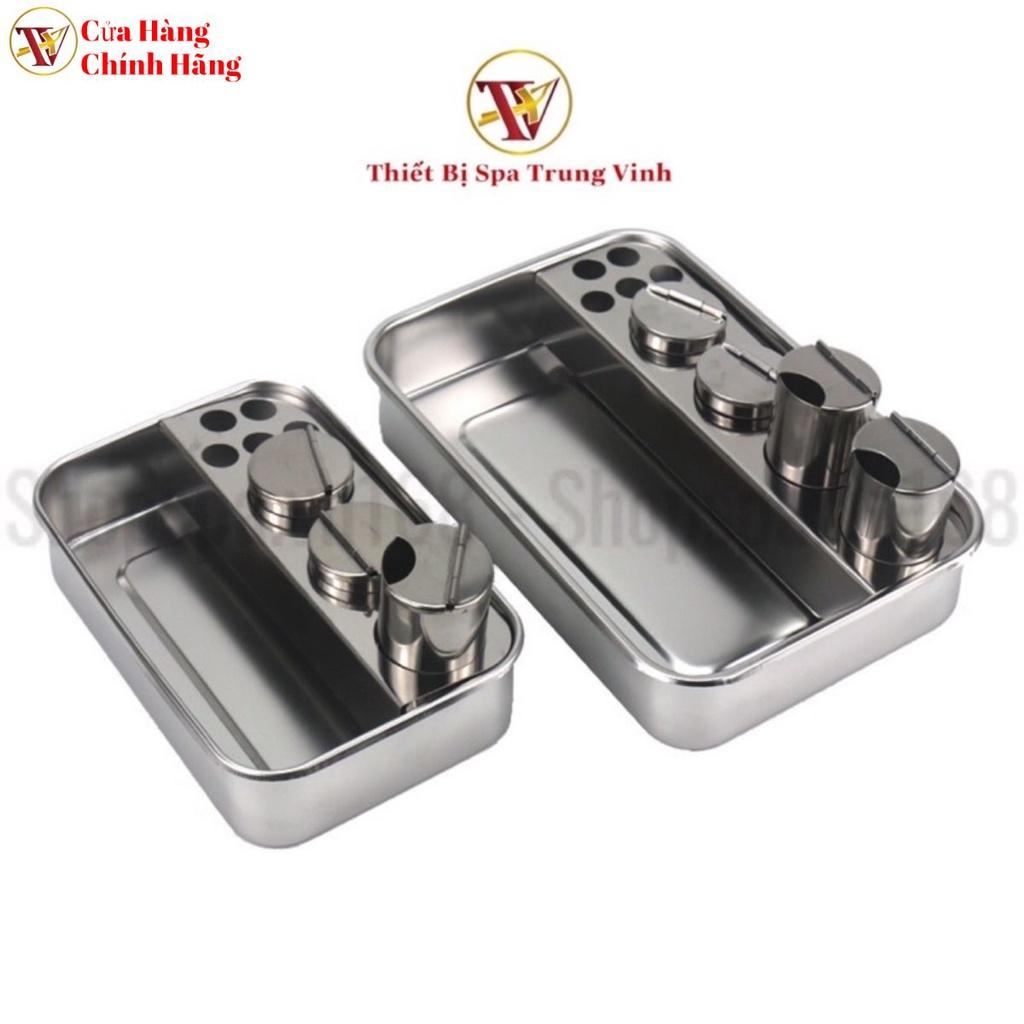 Bộ Khay + Hũ Inox Đựng Dụng Cụ Dùng Trong Spa, Thẩm Mỹ Viện