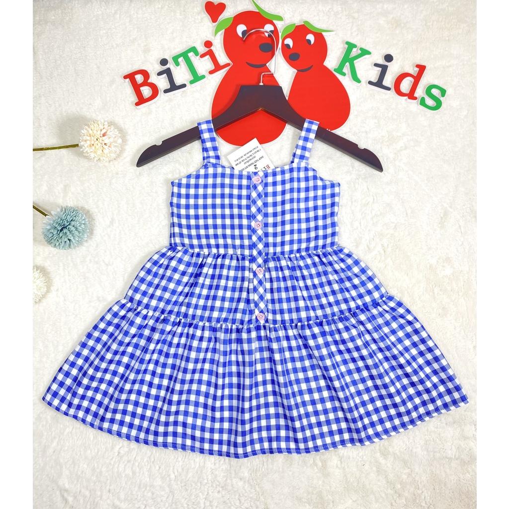 Đầm bé gái,váy trẻ em ,BITIKIDS, họa tiết caro size 0 đến 8 tuổi