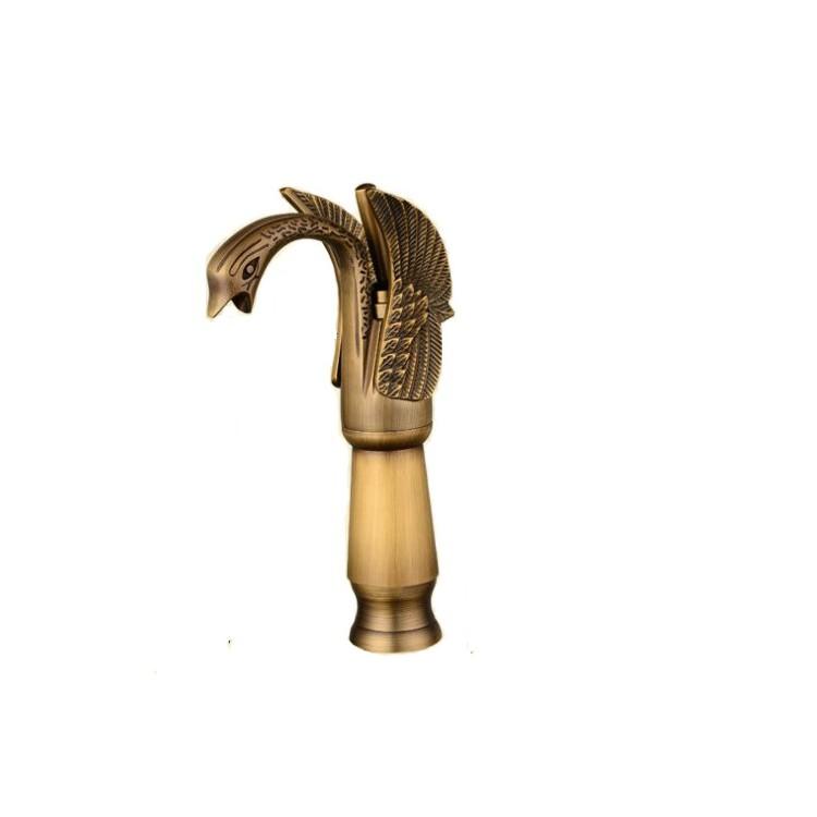 Vòi lavabo nóng lạnh bằng đồng thau, kiểu dáng thiên nga cổ điển