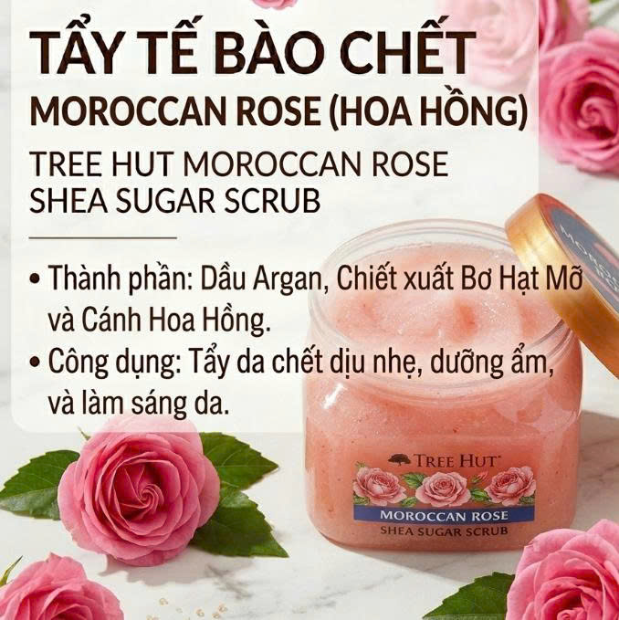 Tẩy Tế Bào Chết Toàn Thân Tree Hut Hương Hoa Dâm Bụt 255g Dưỡng Da Trắng Sáng Hàng Mỹ