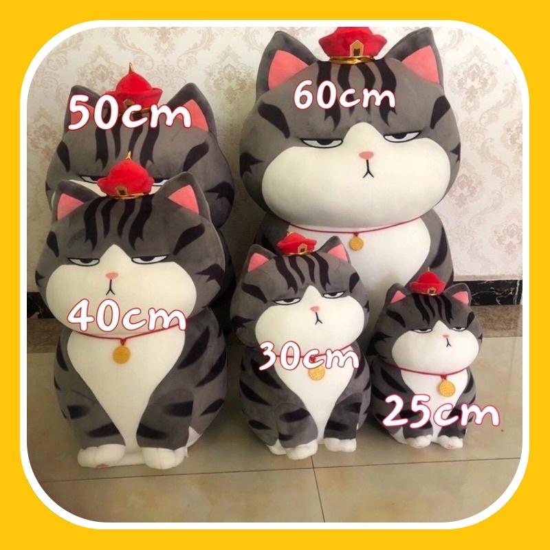 Gấu bông mèo hoàng thượng – Quà tặng thú nhồi bông mèo mặt quạu siêu dễ thương – Size từ 25 đến 60 cm – Gối ôm cho bé ngủ ngon